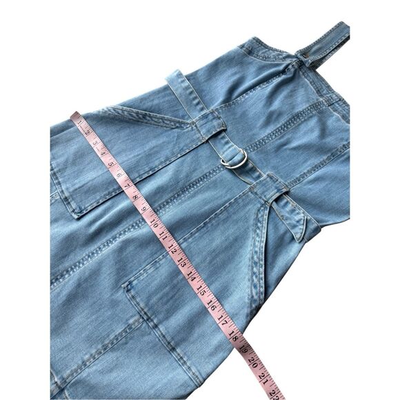 American Eagle Super Stretch Denim Overall Mini Dress Size 8 - Picture 7 of 11
